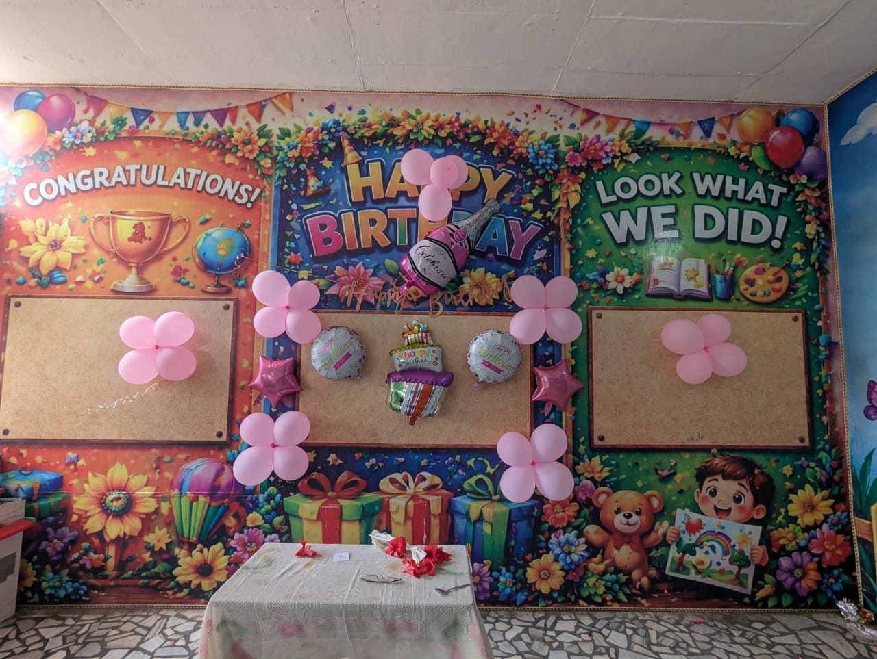 Birthday and achievements celebration corner
