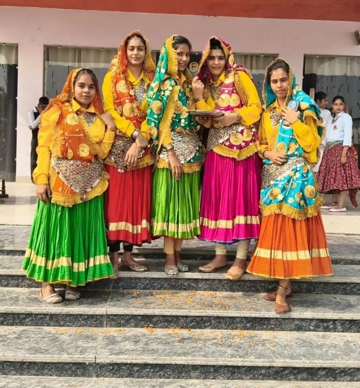Girls in traditional Haryanvi dress