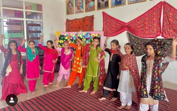 Students performing in an inter-house cultural competition