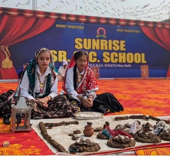 Students presenting Haryanvi culture