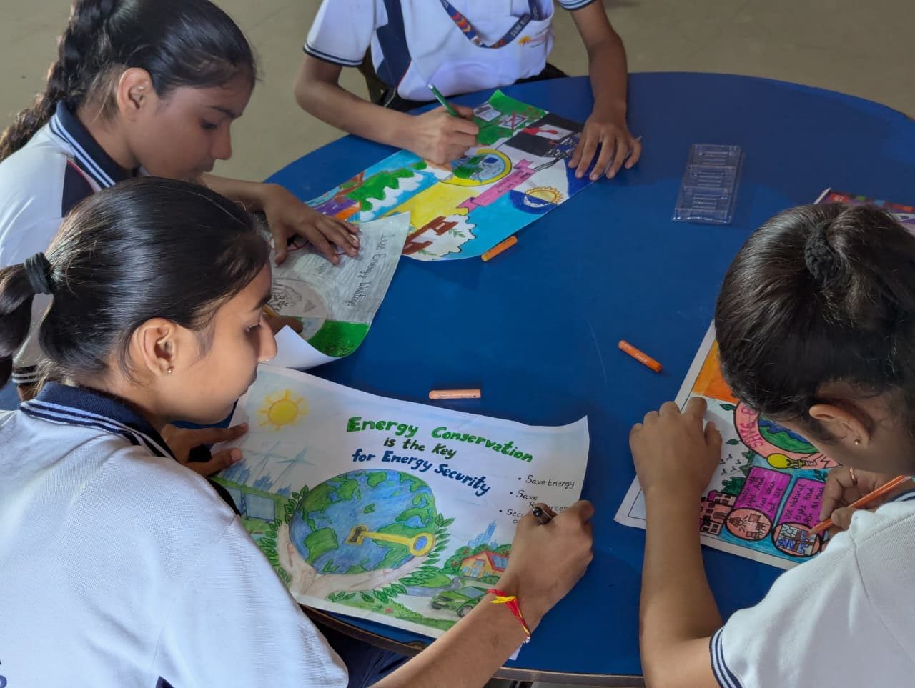 Students at the energy conservation poster competition