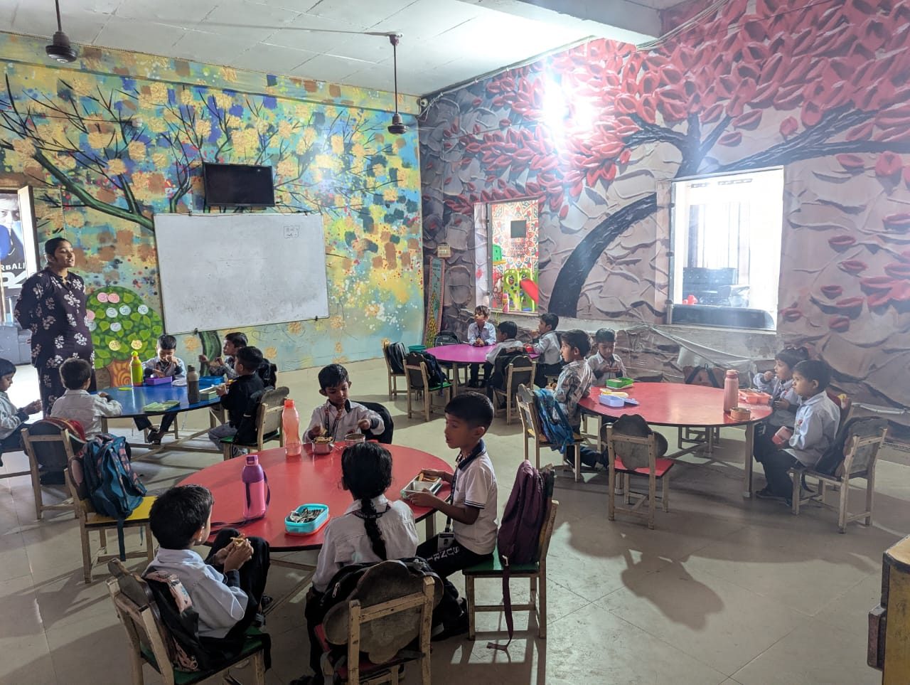 Pre-primary children in the colourful activity room