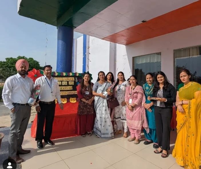 Staff members on campus