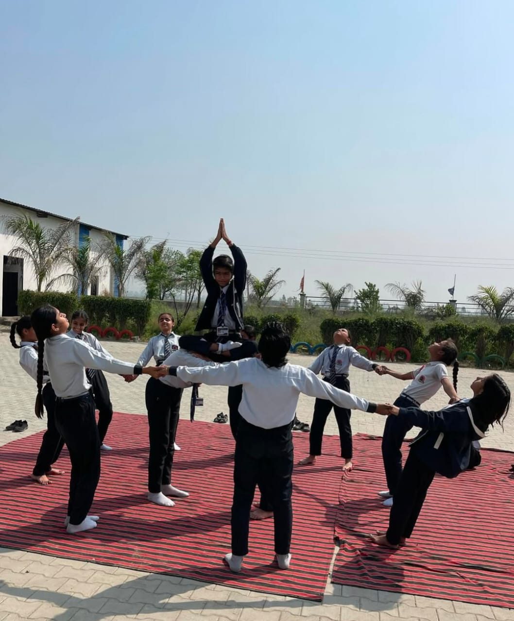 Yoga pyramid by senior students